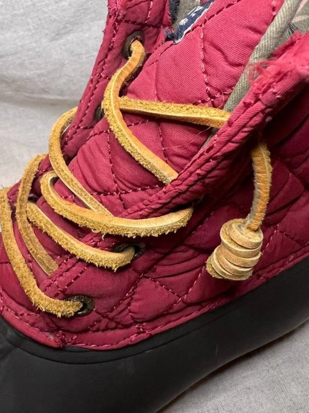 Sperry Saltwater Women’s Ankle Duck Rain Boots Quilted Waterproof Lace-Up 7